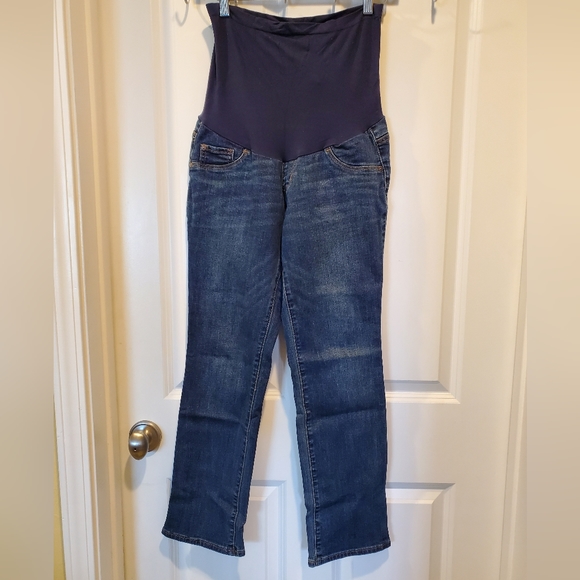 Indigo Blue Denim - Set of 2.‎ Indigo Blue MATERNITY jeans. Size petite medium.